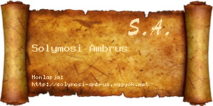 Solymosi Ambrus névjegykártya